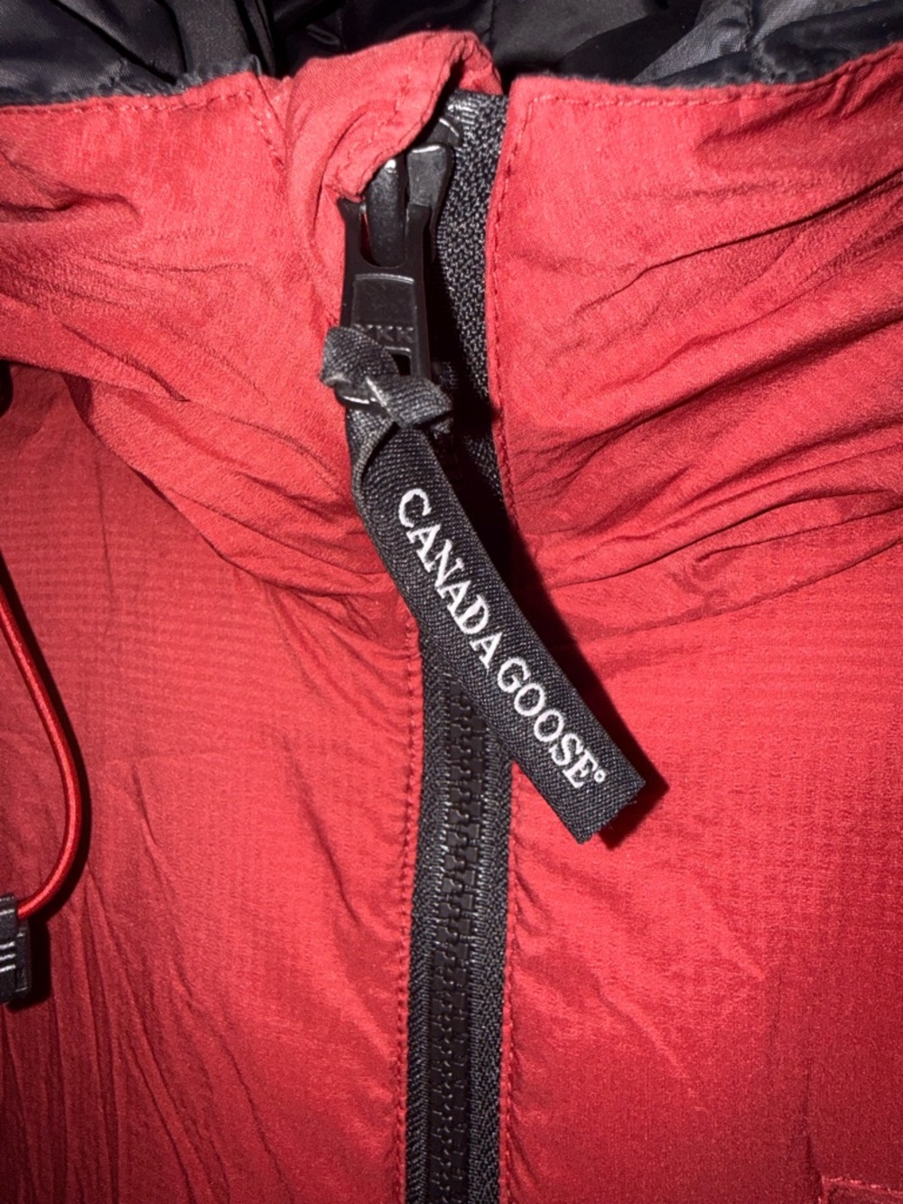 Canada Goose Men's Red Hooded Puffer Jacket